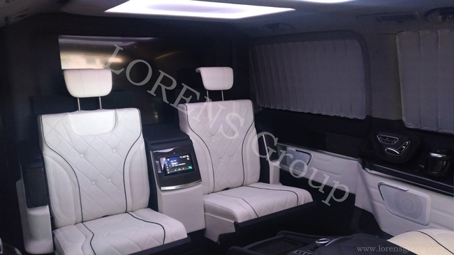Тюнинг салона микроавтобуса Мерседес V250 Extralong 4 Matic